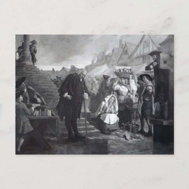 Dr. Johnson doing penance in the market place Postcard (Front)