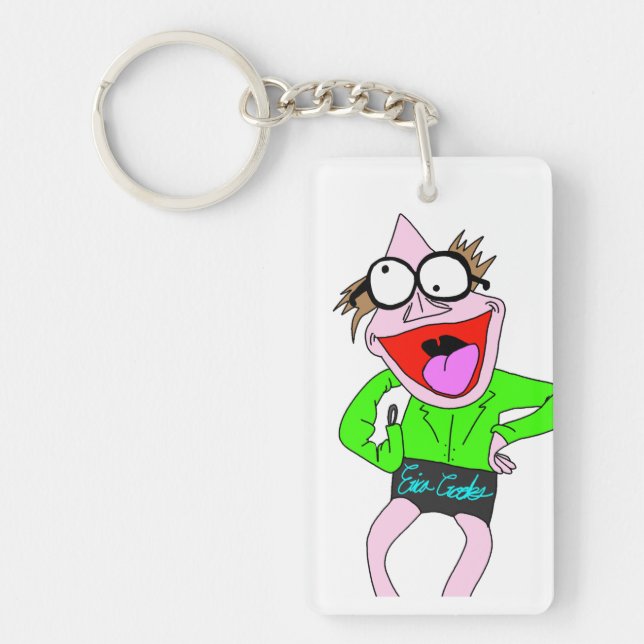 Dr. LeBrick wearing shorts keychain (Front)