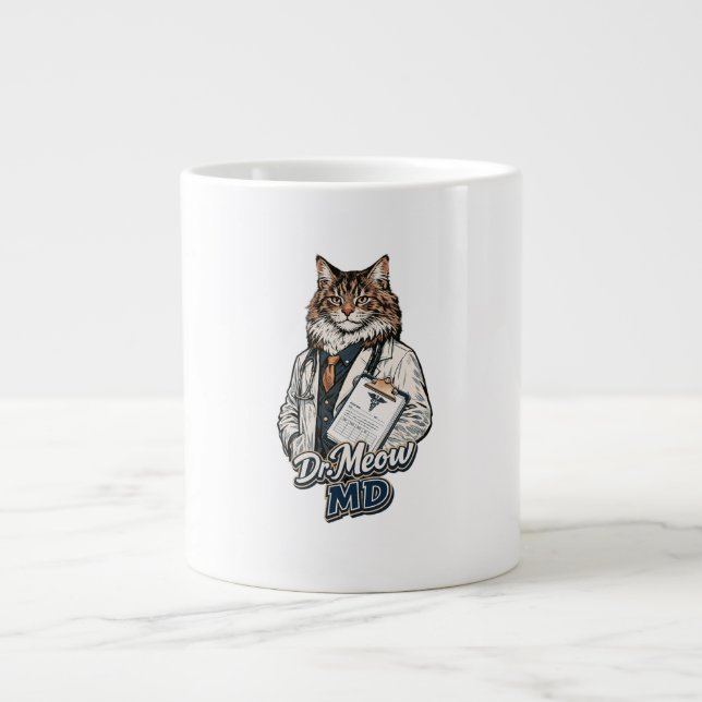 Dr. Meow MD - Funny Cat Doctor Jumbo Coffee Mug (Front)