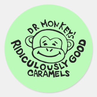 Dr. Monkey Round Stickers