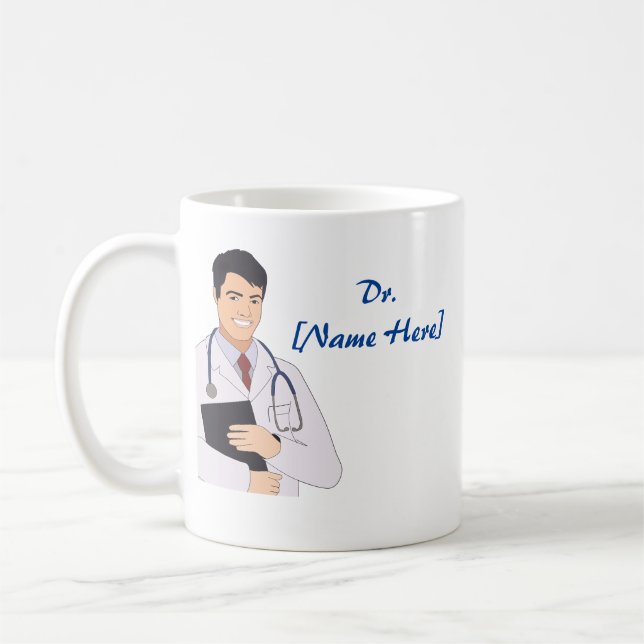 Dr. Name Custom Best Doctor Gift Coffee Mug (Left)