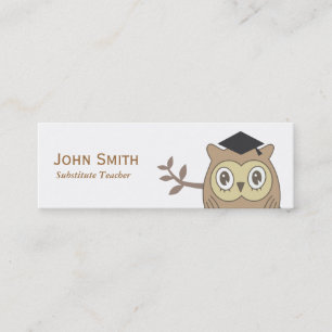 Dr. Owl Substitute Teacher Mini Business Card