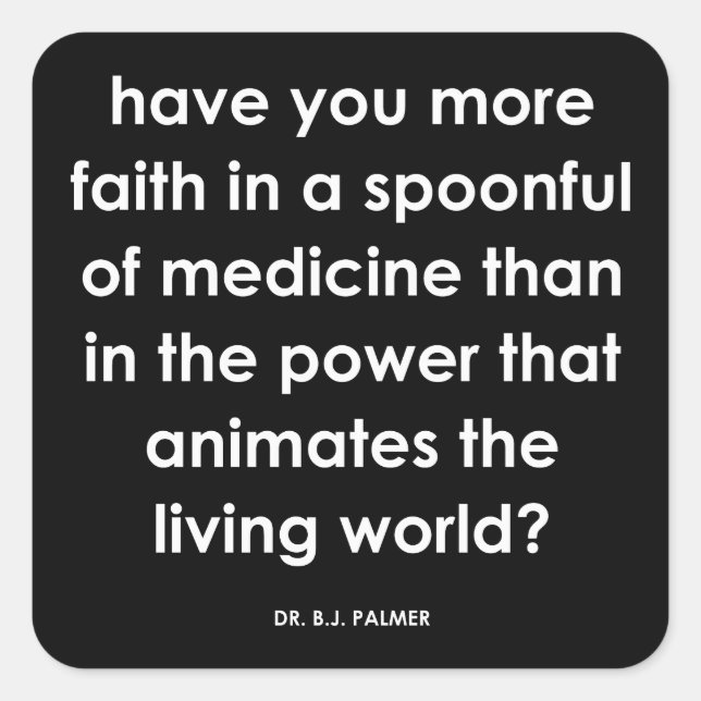 Dr. Palmer Faith Quote Chiropractic Stickers (Front)