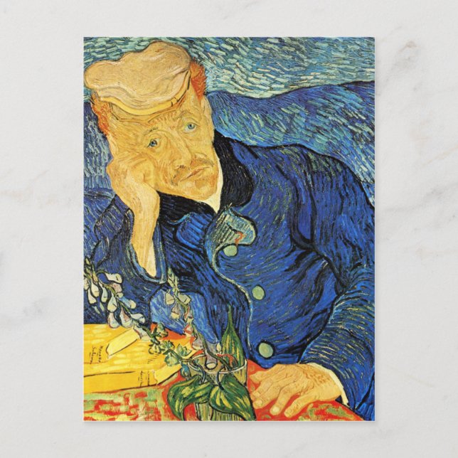 Dr. Paul Gachet Portrait, Vincent Van Gogh Postcard (Front)