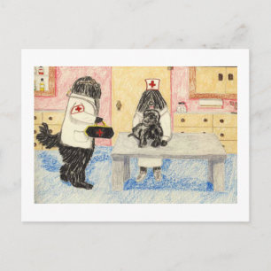 Dr. Puli And His Little Patient Postcard