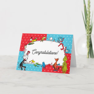 Dr. Seuss Book Characters   Pastel Congratulations Card