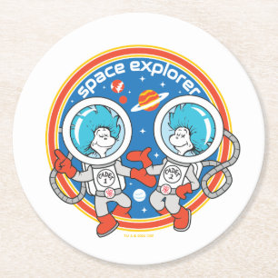 Dr. Seuss Cadet One Cadet Two Space Explorer Round Paper Coaster