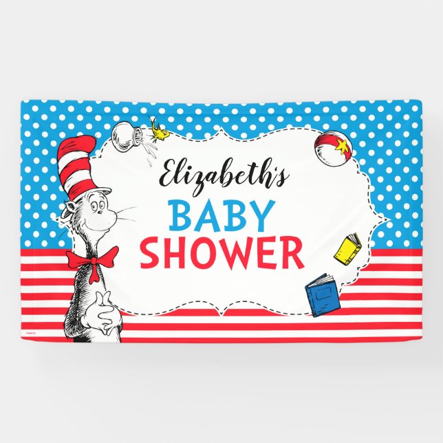 Dr. Seuss - Cat in the Hat Baby Shower Banner (Horizontal)