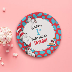 Dr. Seuss Cat in the Hat Birthday Paper Plate