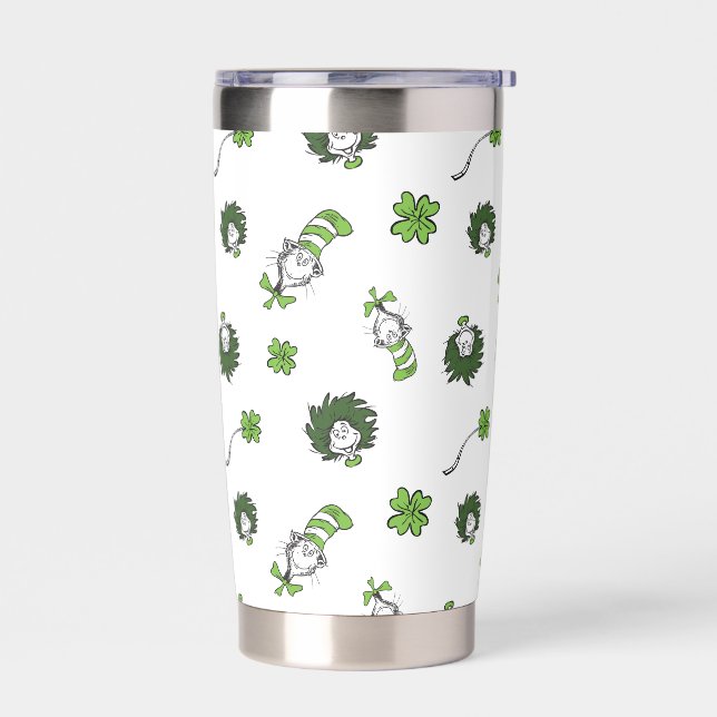 Dr. Seuss | Cat in the Hat Clover Pattern Insulated Tumbler (Left)