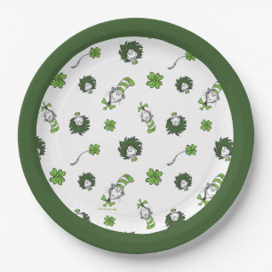 Dr. Seuss   Cat in the Hat Clover Pattern Paper Plate