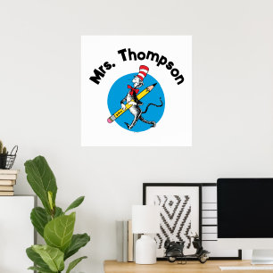 Dr. Seuss   Cat in the Hat Custom Name Poster