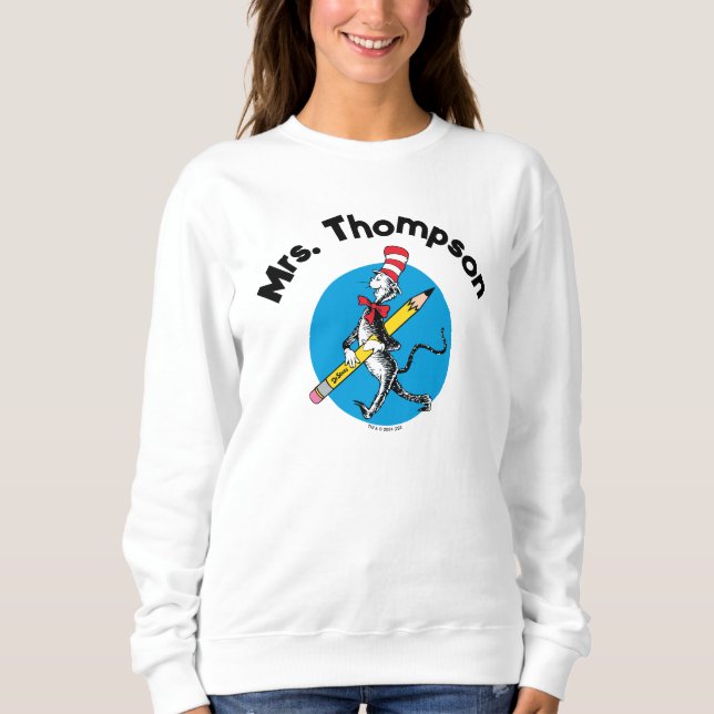 Dr. Seuss | Cat in the Hat Custom Name Sweatshirt (Front)