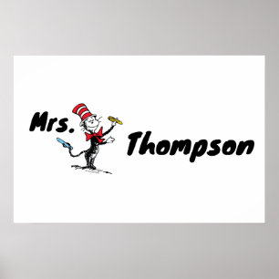 Dr. Seuss   Cat in the Hat Drawn Name Poster
