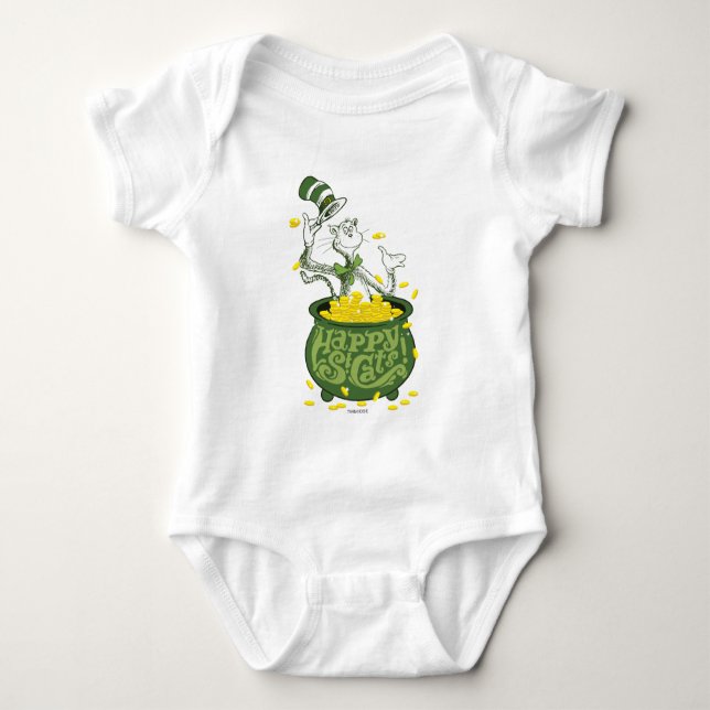 Dr. Seuss | Cat in the Hat - Happy St. Cat's! Baby Bodysuit (Front)
