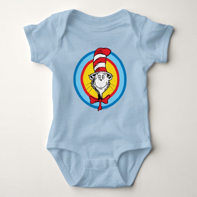 Dr. Seuss | Cat in the Hat Head Graphic Baby Bodysuit (Front)