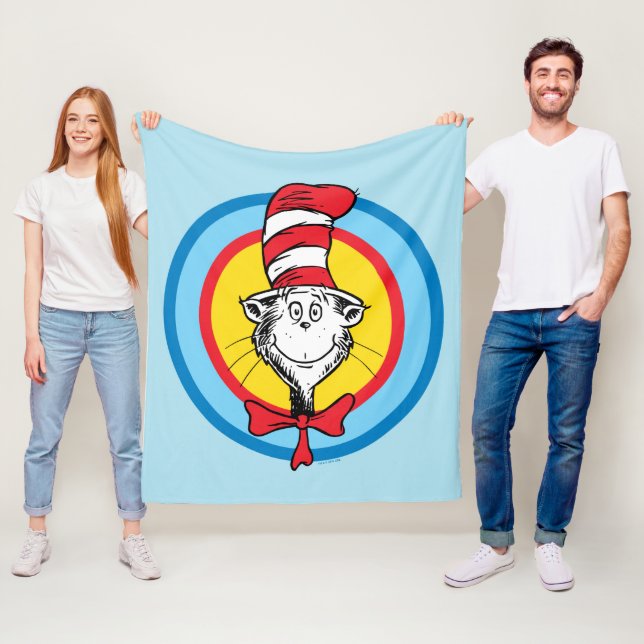 Dr. Seuss | Cat in the Hat Head Graphic Fleece Blanket (In Situ)