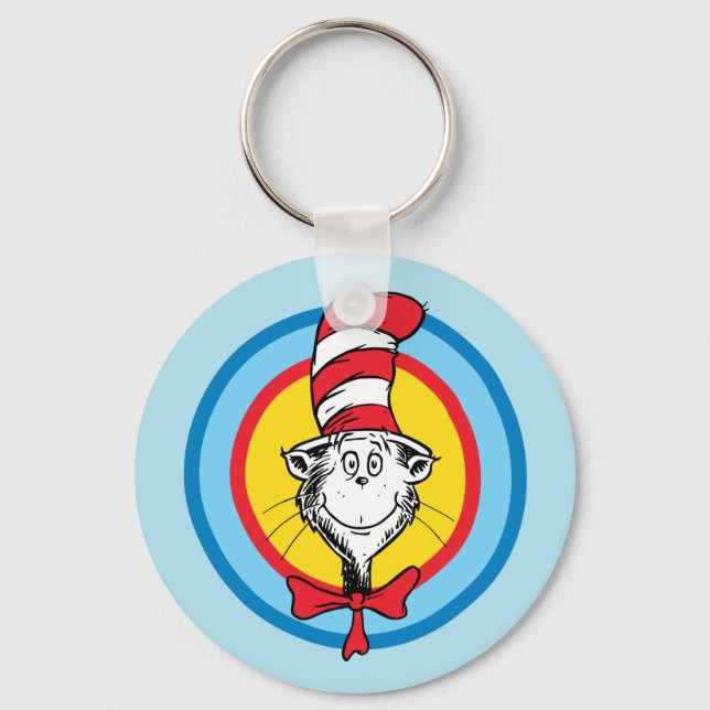 Dr. Seuss | Cat in the Hat Head Graphic Key Ring (Front)