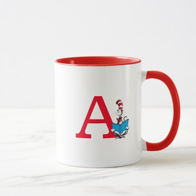 Dr. Seuss Cat in the Hat - Reading Monogram A Mug (Right)