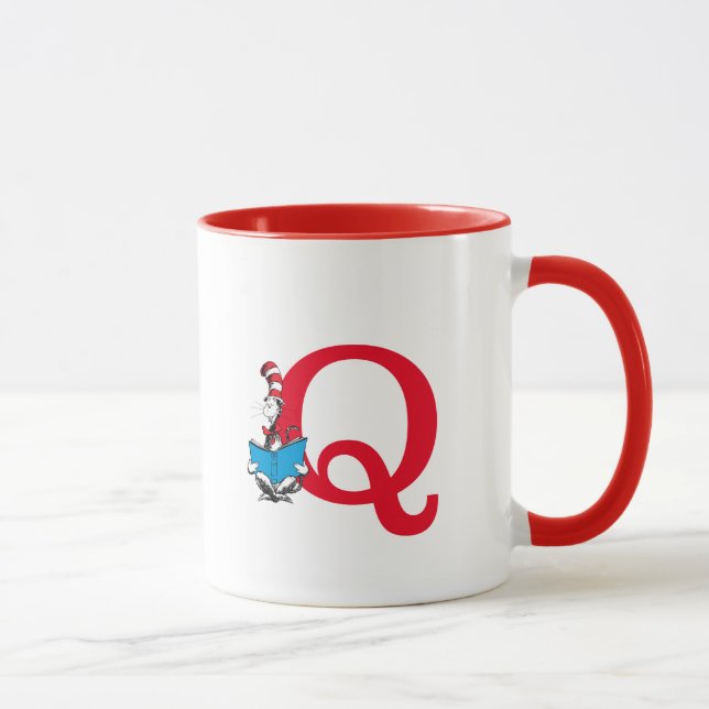 Dr. Seuss Cat in the Hat - Reading Monogram Q Mug (Right)