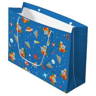 Dr. Seuss Cat in the Hat Space Pattern Large Gift Bag
