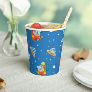 Dr. Seuss Cat in the Hat Space Pattern Paper Cups
