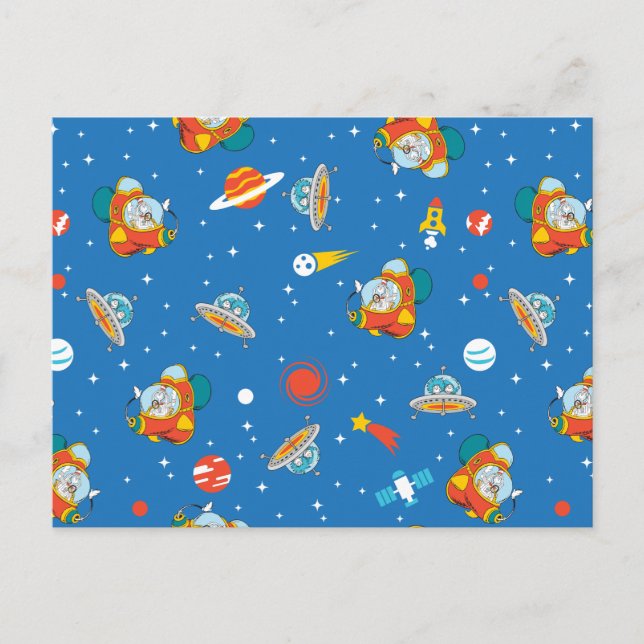 Dr. Seuss | Cat in the Hat Space Pattern Postcard (Front)
