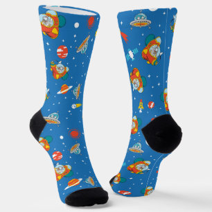 Dr. Seuss   Cat in the Hat Space Pattern Socks
