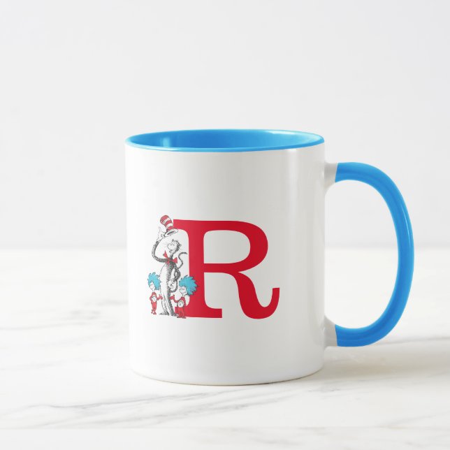 Dr. Seuss Cat in the Hat, Thing One Monogram R Mug (Right)