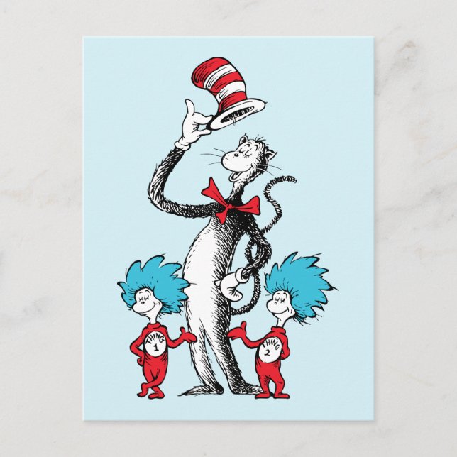 Dr. Seuss | Cat in the Hat, Thing One & Thing Two Postcard (Front)