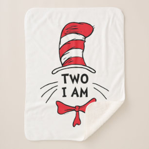 Dr. Seuss   Cat in the Hat - Two I Am Birthday Sherpa Blanket