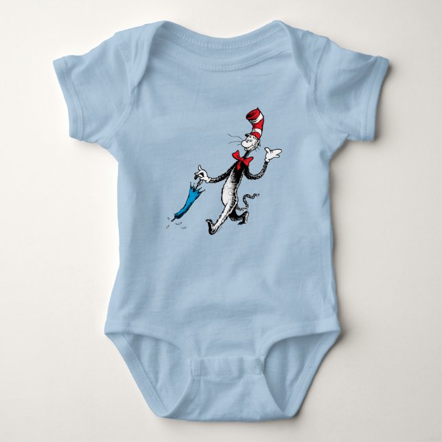 Dr. Seuss | Cat in the Hat Umbrella Walk Baby Bodysuit (Front)