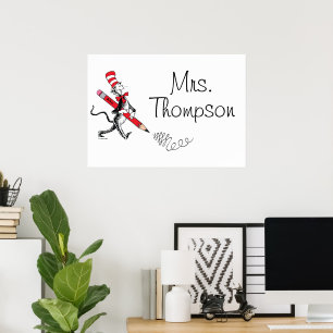 Dr. Seuss Cat in the Hat Written Name Poster