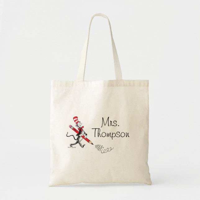 Dr. Seuss | Cat in the Hat Written Name Tote Bag (Front)