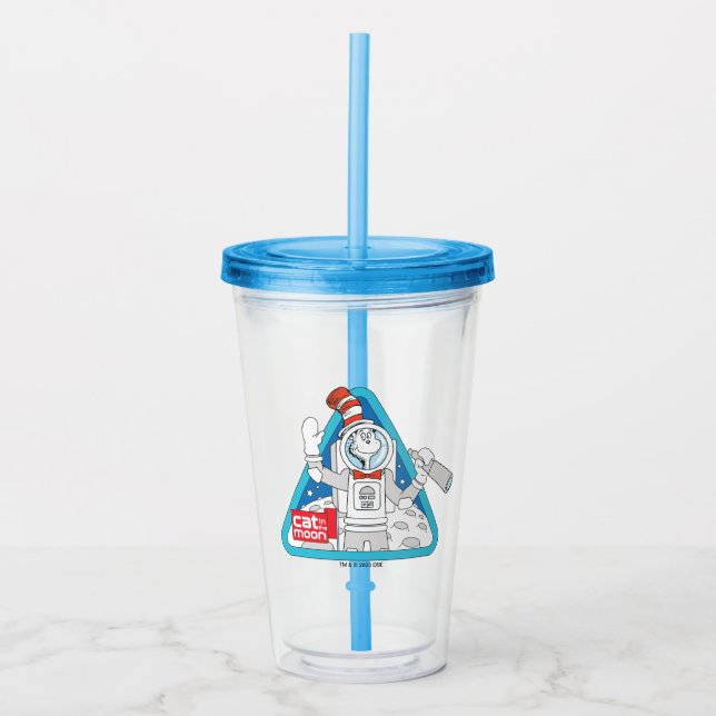 Dr. Seuss | Cat in the Moon Outer Space Graphic Acrylic Tumbler (Front)