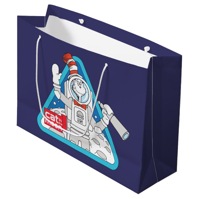 Dr. Seuss | Cat in the Moon Outer Space Graphic Large Gift Bag (Front Angled)