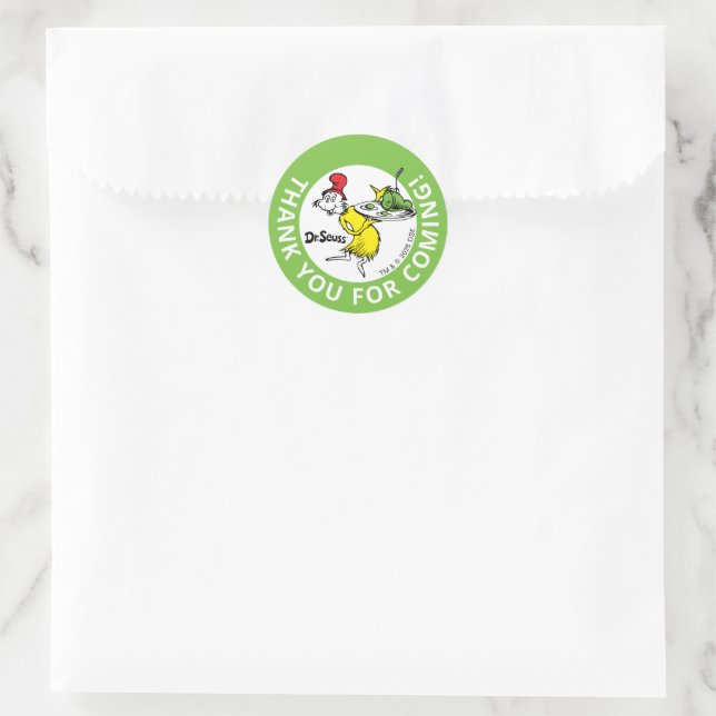 Dr. Seuss Character Confetti | Kids Birthday Classic Round Sticker (Bag)