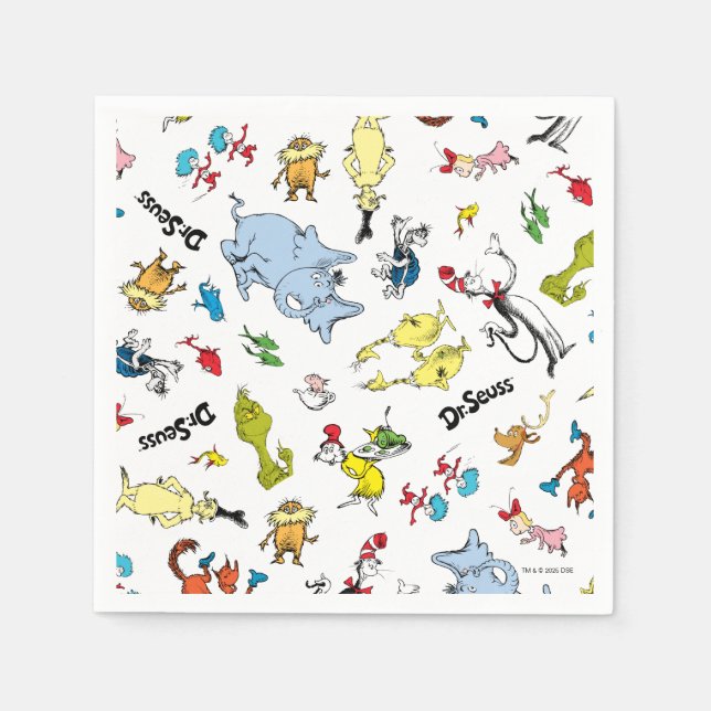 Dr. Seuss Character Confetti | Kids Birthday Napkin (Front)