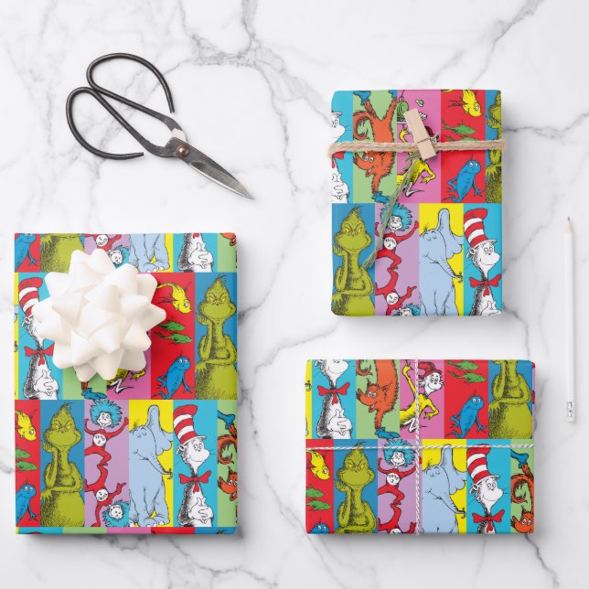 Dr. Seuss | Character Slice Wrapping Paper Sheet (Front)