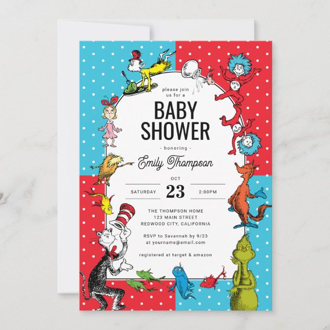Dr. Seuss - Characters | Baby Shower Invitation (Front)