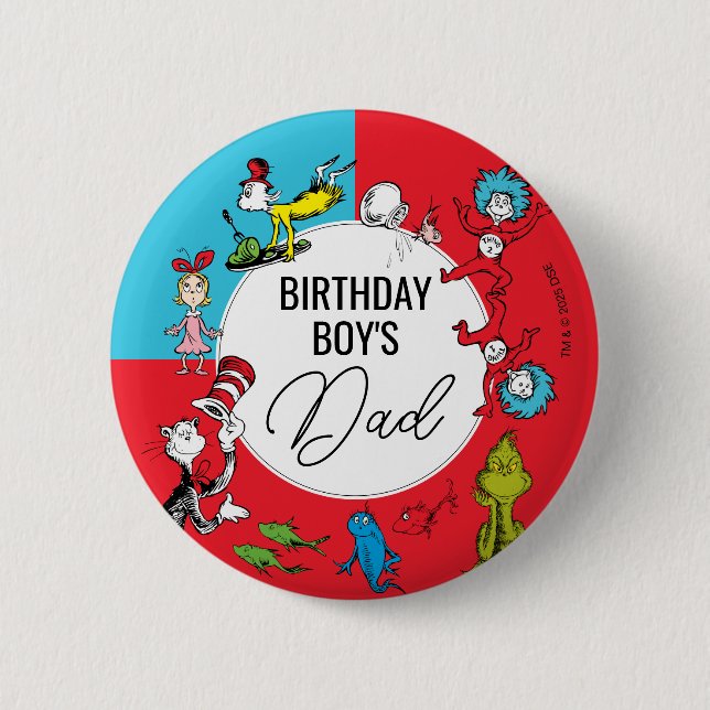 Dr. Seuss - Characters | Kids Birthday 6 Cm Round Badge (Front)
