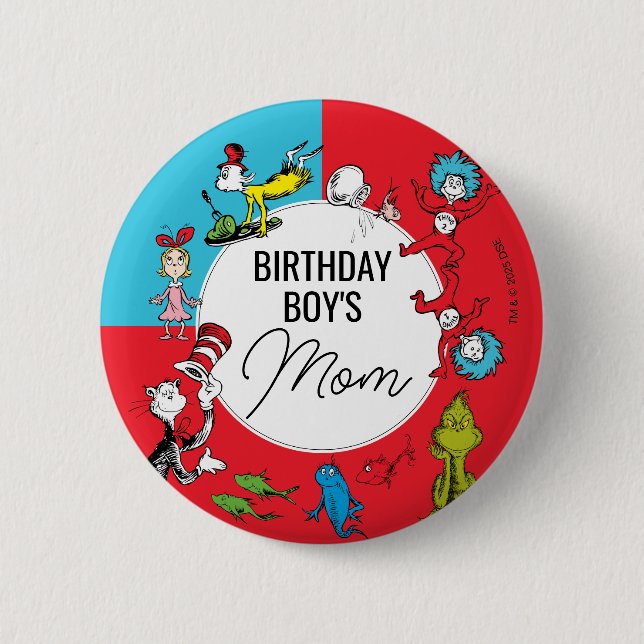 Dr. Seuss - Characters | Kids Birthday 6 Cm Round Badge (Front)