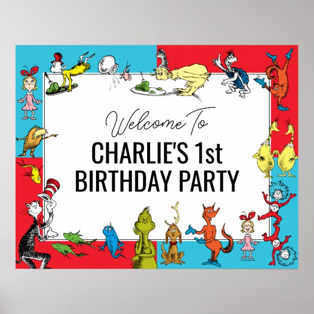 Dr. Seuss - Characters | Kids Birthday Poster (Front)