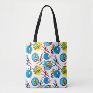 Dr. Seuss   Characters With Pencils Pattern Tote Bag