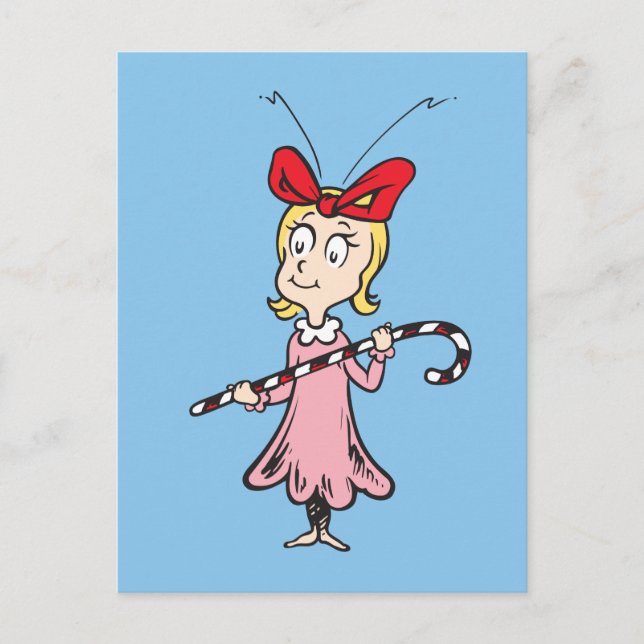 Dr. Seuss | Cindy-Lou Who - Holding Candy Cane Postcard (Front)