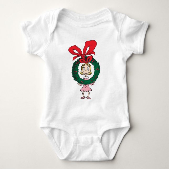 Dr. Seuss | Cindy-Lou Who - Wreath Baby Bodysuit (Front)