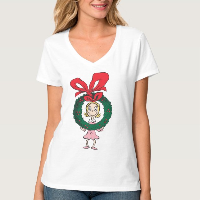 Dr. Seuss | Cindy-Lou Who - Wreath T-Shirt (Front)