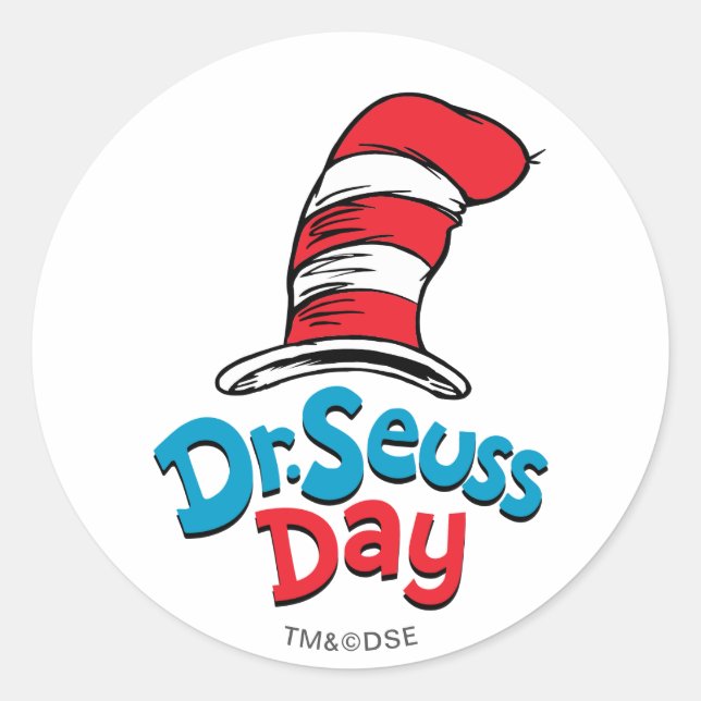 Dr. Seuss Day Classic Round Sticker (Front)