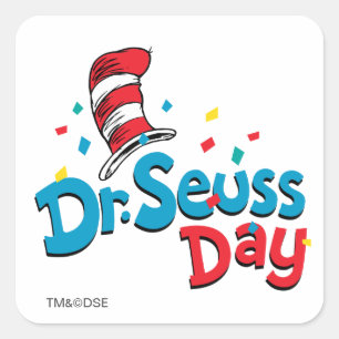 Dr. Seuss Day   Confetti Square Sticker