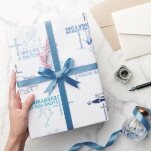 Dr. Seuss   Father's Day Quote Pattern Wrapping Paper